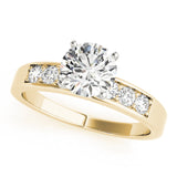 14kt gold Single Row Engagement Ring Channel Set