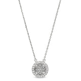 Platinum Finish Sterling Silver Micropave Inside Out Necklace with Simulated Diamonds on 16