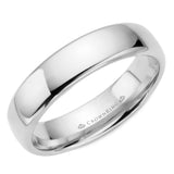 A CrownRing traditional wedding band in white gold.