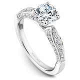 A Noam Carver white gold engagement ring with 46 diamonds.