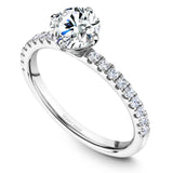 A Noam Carver white gold engagement ring with 18 diamonds.