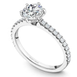 A Noam Carver white gold engagement ring with 22 diamonds.
