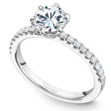 A Noam Carver white gold engagement ring with 18 diamonds.