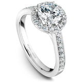 A Noam Carver white gold engagement ring with 33 round diamonds.