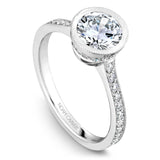 A Noam Carver white gold engagement ring with 40 round diamonds.