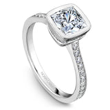 A Noam Carver white gold engagement ring with 40 diamonds.