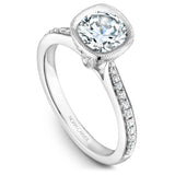 A Noam Carver white gold engagement ring with 49 diamonds.