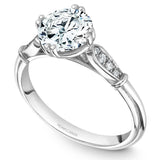 A Noam Carver white gold engagement ring with 8 diamonds.