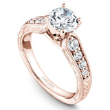 A Noam Carver rose gold engagement ring with 8 diamonds.