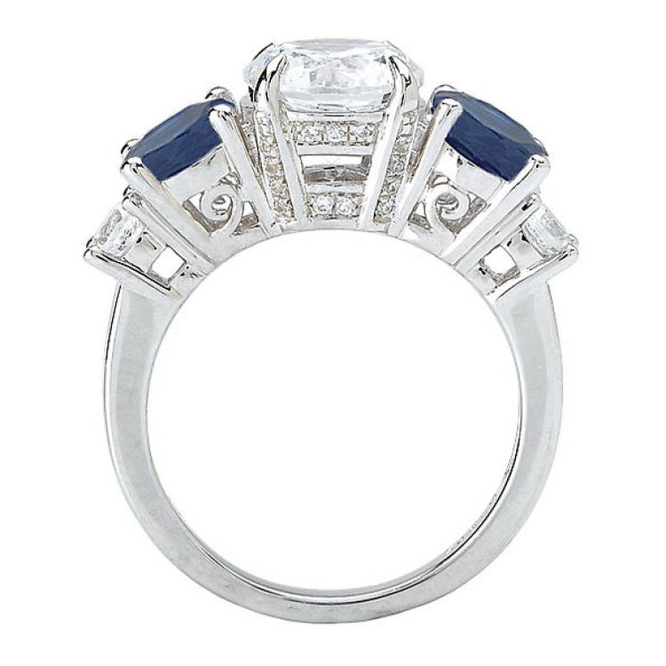 Sapphire And Diamond Semi-Mount Ring