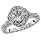 Halo Semi-Mount Diamond Ring