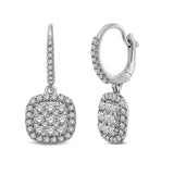 14K White Gold  1 1/6 Ctw Diamond Drop Earrings