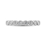 Diamond 1/4 Ctw Stackable Bezel Band with Beaded Setting in 14K White Gold