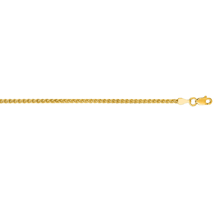 14K Gold 2.1Mm Round Wheat Chain - RW050SFRB-22 – Skatells Jewelers