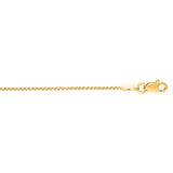 14K Gold 1.1Mm Diamond Cut Round Wheat Chain