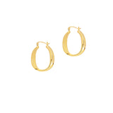 14K Yellow Gold Polished Earring with Hinged Clasp