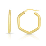 14K Yellow Gold Polished Earring with Hinged Clasp