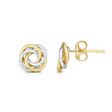 14K Two-Tone Polished Earring with Push Back Clasp