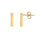 14K Yellow Gold Polished Earring with Push Back Clasp