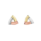 14K Tri-color Gold Polished Earring with Push Back Clasp