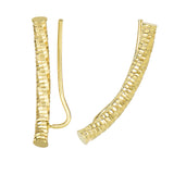 14K Yellow Gold Diamond Cut/ Textured Earring with Euro Wire Clasp