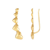 14K Yellow Gold Polished Earring with Ear Climber Clasp