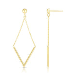 14K Yellow Gold Polished Earring with Push Back Clasp