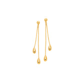 14K Gold Polished Double Tear Drop Earring