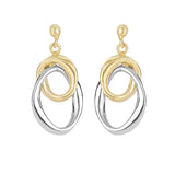 14K Two-Tone Polished Earring with Push Back Clasp