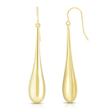 14K Gold Large Polished Graduated Tear Drop Earring