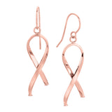 14K Rose Gold Polished Earring with Euro Wire Clasp