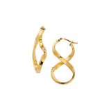 14K Yellow Gold Polished Earring with Hinged Clasp