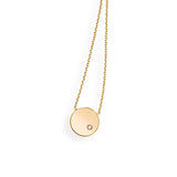 14K Gold Polished Soho Disc Diamond Necklace