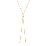 14K 24in Yellow Gold Polished Necklace with Draw String Clasp