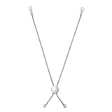  Silver Round Wheat Chain With Disc Slide Friendship Bracelet