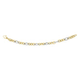 14K 7.25in Two-Tone Polished Bracelet with Lobster Clasp