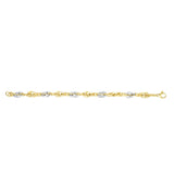 14K Two-Tone Gold Polished & Diamond Cut Interlocking Oval Link Chain