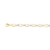 14K 7.75in Two-Tone Polished Bracelet with Lobster Clasp