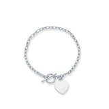 14K 7.5in White Gold Polished Bracelet with Toggle Clasp
