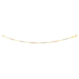 14K Tri-Color Gold Diamond Cut Bead Station Bracelet