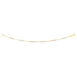 14K Tri-Color Gold Diamond Cut Bead Station Necklace