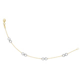 14K Two-Tone Gold Polished Infinity Station Bracelet