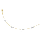 14K 18in Two-Tone Diamond Cut/ Textured Necklace with Lobster Clasp