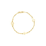 14K Gold Open Cross Station Bracelet