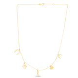 14K Gold Trend Charm Dangle Necklace