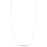 14K Gold Diamond Cut Thin Bar Necklace