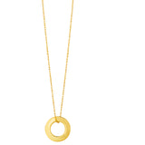 14K Gold Polished Mini Open Circle Necklace