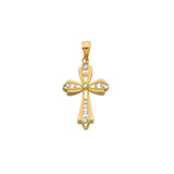 14K Gold Bead Detail Cross