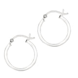 Silver 2X15Mm Hoop Earring