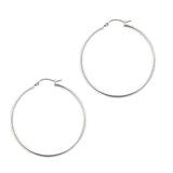 Silver 2X40Mm Hoop Earring